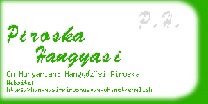 piroska hangyasi business card